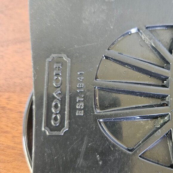 COACH New York Landon Black Thong Jelly Flip Flops Sandals with Gold Bow Size 7 - Picture 7 of 11